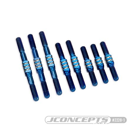 JConcepts - RC10 Classic Fin titanium turnbuckle set - burnt blue, 8pc. 