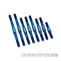 JConcepts - RC10 Worlds Fin titanium turnbuckle set - burnt blue, 8pc. 