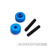 JConcepts - 4-40 thumb nuts w/ set screw, 2pc - blue JConcepts - 4-40 thumb nuts w/ set screw, 2pc - blue