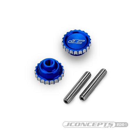 JConcepts - 4-40 future thumb nut w/ set screw, 2pc - blue