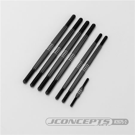 JConcepts - Tekno NT48 2.0 Fin Titanium turnbuckle set, stealth black - 7pc