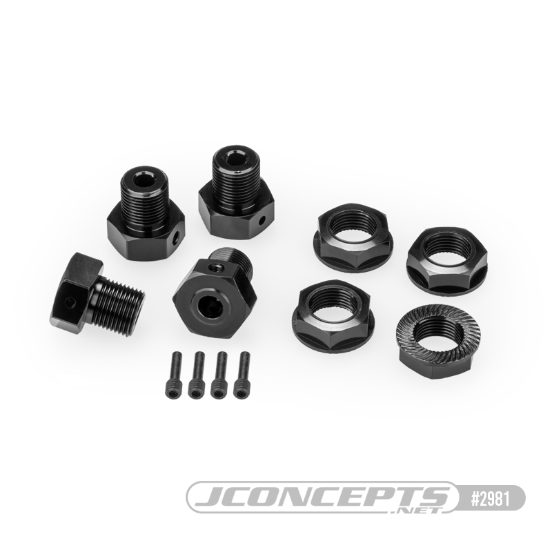 JConcepts - 17mm hex axle kit for Losi LMT, black - 4pc.  JConcepts - 17mm hex axle kit for Losi LMT, black - 4pc.