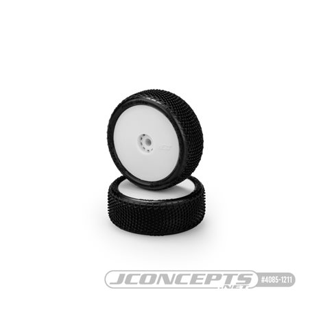 Fuzz Bite - pink compound - pre-mounted, white wheels (Fits - Losi Mini-B front)