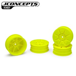 Pioneer - RC10B7 | RC10B7D 2.2" 2wd buggy front wheel (yellow) - 4pc (Industry standard fit)