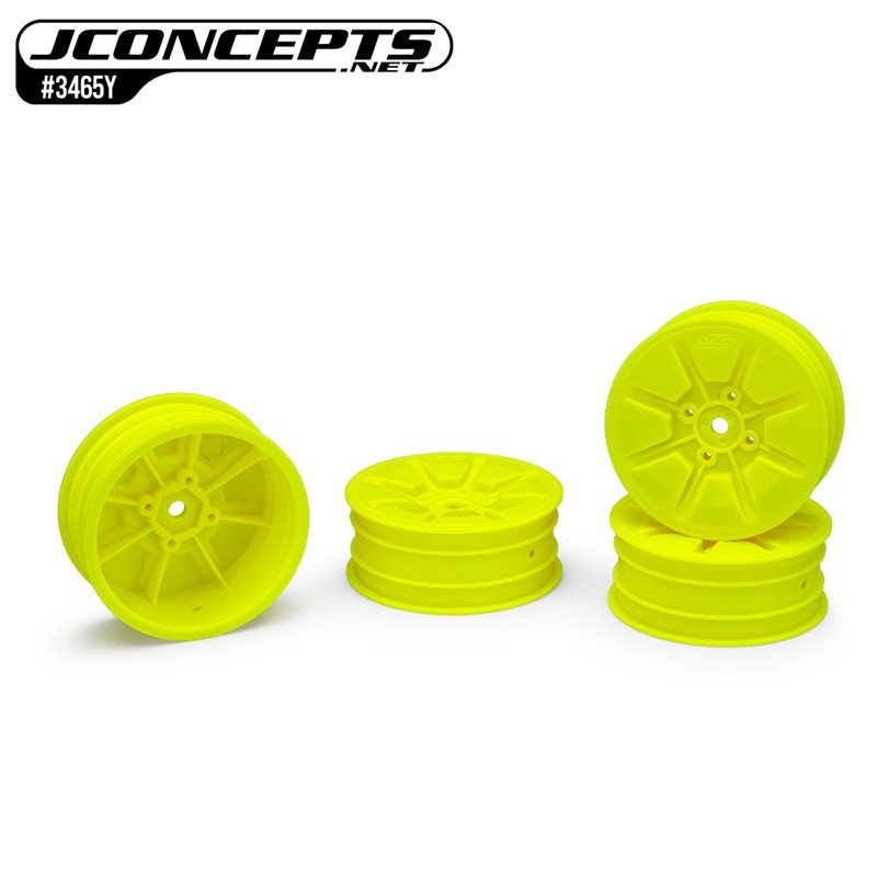 Pioneer - RC10B7 | RC10B7D 2.2" 2wd buggy front wheel (yellow) - 4pc (Industy standard fit)