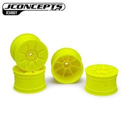 Pioneer - RC10B7 | RC10B7D 2.2" 2wd | 4wd buggy rear wheel (yellow) - 4pc (industry standard fit)