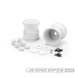 Tribute 73's - 3.2 x 3.6" Monster Truck wheel w/ adaptors (white) - 2pc. 