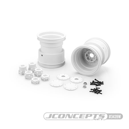 Tribute 73's - 3.2 x 3.6" Monster Truck wheel w/ adaptors (white) - 2pc. 