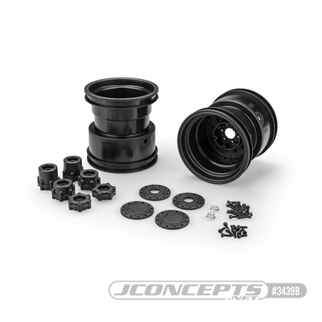 Tribute 73's - 3.2 x 3.6" Monster Truck wheel w/ adaptors (black) - 2pc. 