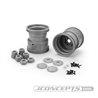 Tribute 73's - 3.2 x 3.6" Monster Truck wheel w/ adaptors (gray / silver) - 2pc.  Tribute 73's - 3.2 x 3.6" Monster Truck wheel w/ adaptors (gray / silver) - 2pc.