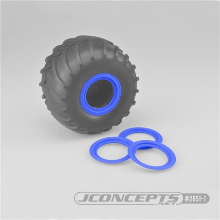 Tribute wheel beadlocks - blue - glue-on set, 4pc.(Fits - 3377 Tribute wheels)