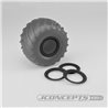 Tribute wheel beadlocks - black - glue-on set, 4pc. (Fits - 3377 Tribute wheels)