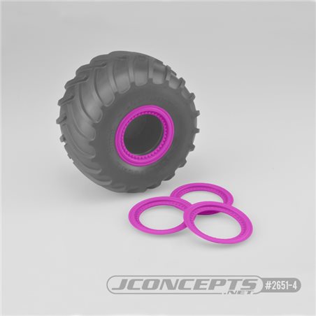 Tribute wheel beadlocks - pink - glue-on set, 4pc.(Fits - 3377 Tribute wheels)