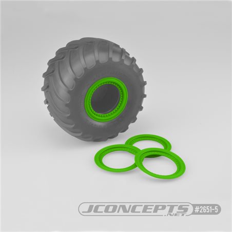 Tribute wheel beadlocks - green - glue-on set, 4pc. (Fits - 3377 Tribute wheels)