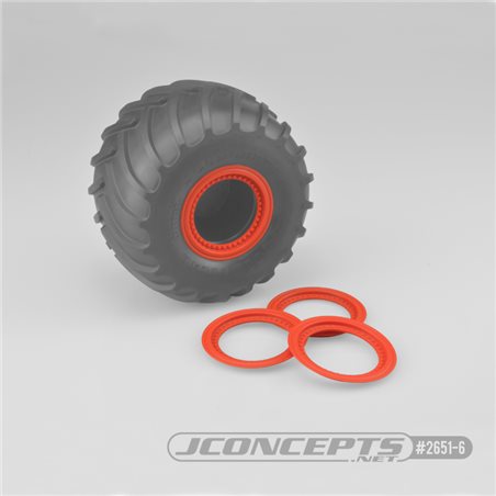 Tribute wheel beadlocks - orange - glue-on set, 4pc. (Fits - 3377 Tribute wheels)