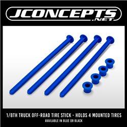 JConcepts - 1/8th truck off-road tire stick - holds 4 mounted tires (blue) - 4pc.