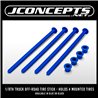 JConcepts - 1/8th truck off-road tire stick - holds 4 mounted tires (blue) - 4pc. JConcepts - 1/8th truck off-road tire stick - holds 4 mounted tires (blue) - 4pc.