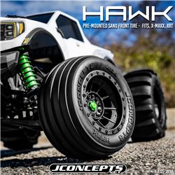 Hawk - Platinum compound, sand front tire - Fits, X-Maxx, XRT, pre-mounted on #3425B JConcepts wheels
