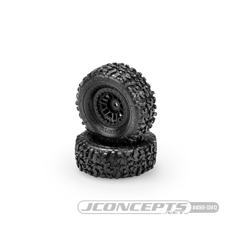Landmines - green compound, pre-mounted on 3446 wheel, black (Fits - Traxxas TRX4M) Landmines - green compound, pre-mounted on 3446 wheel, black (Fits - Traxxas TRX4M)