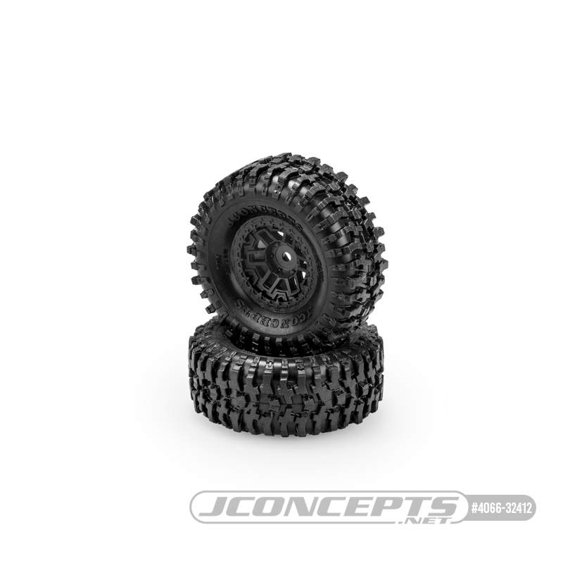 Tusk - green compound, pre-mounted on 3446 wheel, black (Fits - Traxxas TRX4M) Tusk - green compound, pre-mounted on 3446 wheel, black (Fits - Traxxas TRX4M)