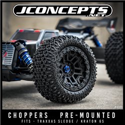 Choppers - pre-mounted on JC 3450B wheels (Fits - Traxxas Sledge / Kraton 6s)