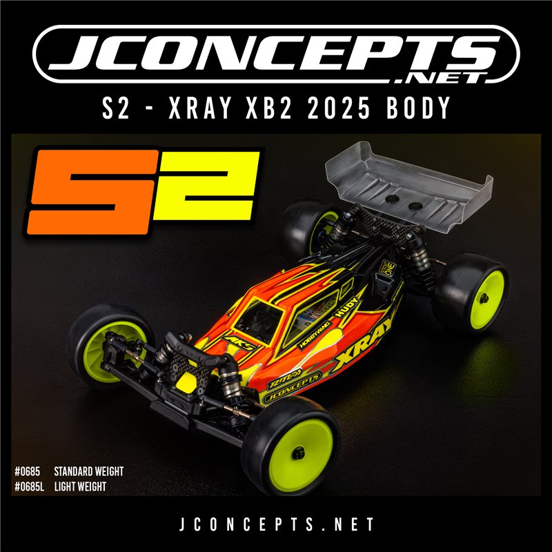 S2 - XRAY XB2 2025 body w/ carpet | turf | dirt wing, light-weight S2 - XRAY XB2 2025 body w/ carpet | turf | dirt wing, light-weight