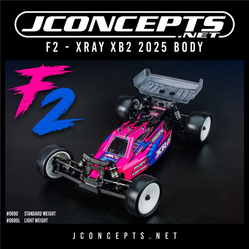 F2 - XRAY XB2 2025 body w/ carpet | turf | dirt wing, light-weight F2 - XRAY XB2 2025 body w/ carpet | turf | dirt wing, light-weight