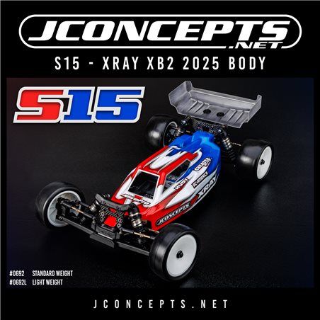 S15 - XRAY XB2 2025 body w/ carpet | turf | dirt wing, light-weight