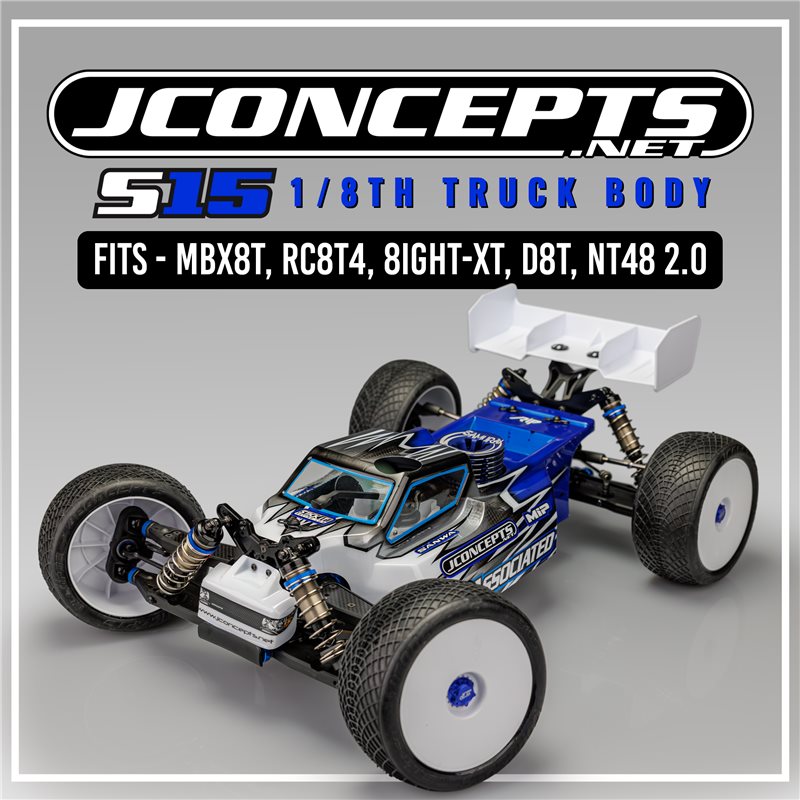 S15 - 1/8th truck body - Fits, MBX8T, RC8T3, 8ight-XT, D8T, NT48 2.0