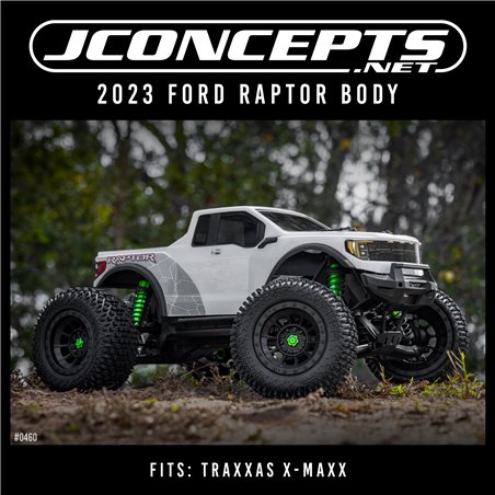 2023 Ford Raptor, pre-cut (Fits - Traxxas X-Maxx, requires JC 5131 body mount assembly)