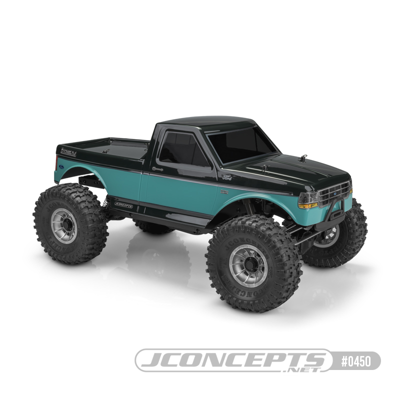 JCI Tucked, 1995 Ford F-150 body, pre-cut (Fits - Traxxas TRX-4 Sport, Enduro, Axial, Vanquish 12.3" wheelbase) JCI Tucked, 1995 Ford F-150 body, pre-cut (Fits - Traxxas TRX-4 Sport, Enduro, Axial, Vanquish 12.3" wheelbase)
