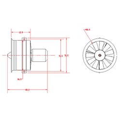 Ducted Fan 64mm 3S-V2 11-blad 2840-KV3900 FMS