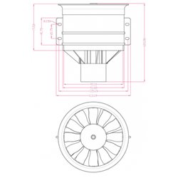Ducted Fan 90 mm 12-blad med 4075-KV1500 motor FMS