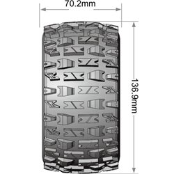 Däck & Fälg MT-PIONEER 1/10 MAXX Soft MFT (Lös 12, 14 & 17mm Hex) (2)