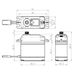 SA-1230SG Servo 36Kg 0,16s Alu Coreless Ståldrev*