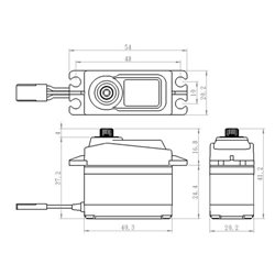 SA-1256TG Servo 20Kg 0,15s Alu Coreless Titandrev*