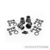 Mini Tribute wheel w/hex adapter, covers, mock beadlock rings, gray, 4pc. (Fits, 4123, 4124 JC tires for Mini LMT)
