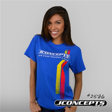 JConcepts - Red | Yellow racing stripes t-shirt - blue, x-large