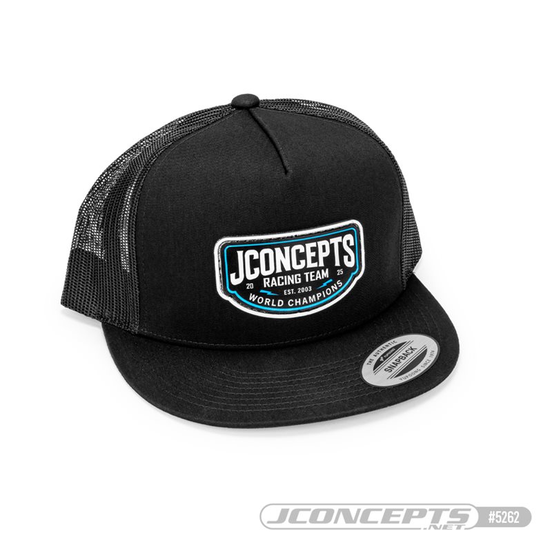 JConcepts - Checkers or Wreckers 2025 hat - embroidered, flat bill, mesh, snap-back design - Black JConcepts - Checkers or Wreckers 2025 hat - embroidered, flat bill, mesh, snap-back design - Black