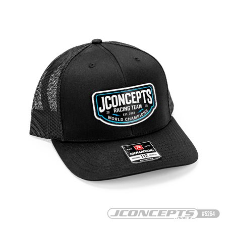JConcepts - Checkers or Wreckers 2025 hat - round bill, mesh, snap-back design - Black