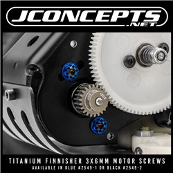 JConcepts - Titanium, Finnisher 3x6mm motor screws, black - 2pc