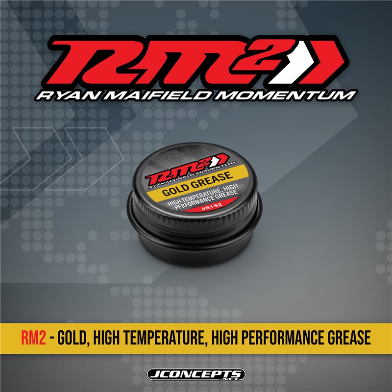 RM2 gold, high temperature, high performance grease (diff thrust bearings, 1/10th & 1/8th CVA, steel ring and pinion