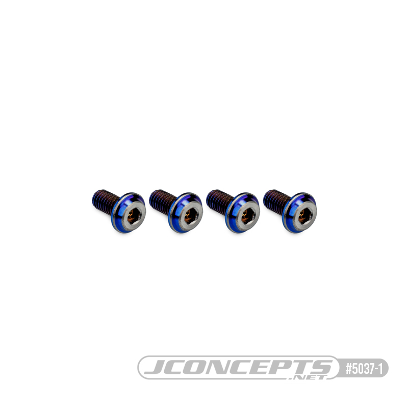 3x6mm Top Hat Titanium screw, burnt blue - 4pc
