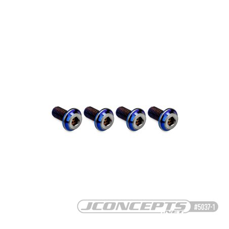 3x6mm Top Hat Titanium screw, burnt blue - 4pc