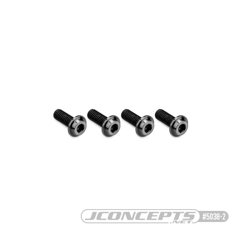 3x8mm Top Hat Titanium screw, stealth black - 4pc