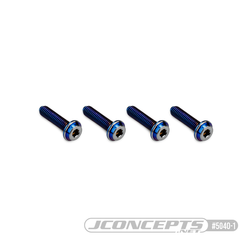 3x12mm Top Hat Titanium screw, burnt blue - 4pc