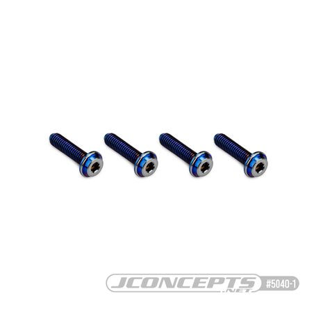3x12mm Top Hat Titanium screw, burnt blue - 4pc