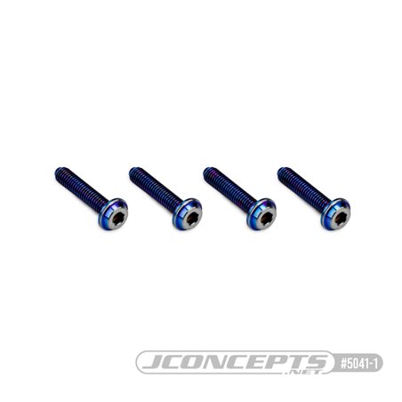 3x14mm Top Hat Titanium screw, burnt blue - 4pc