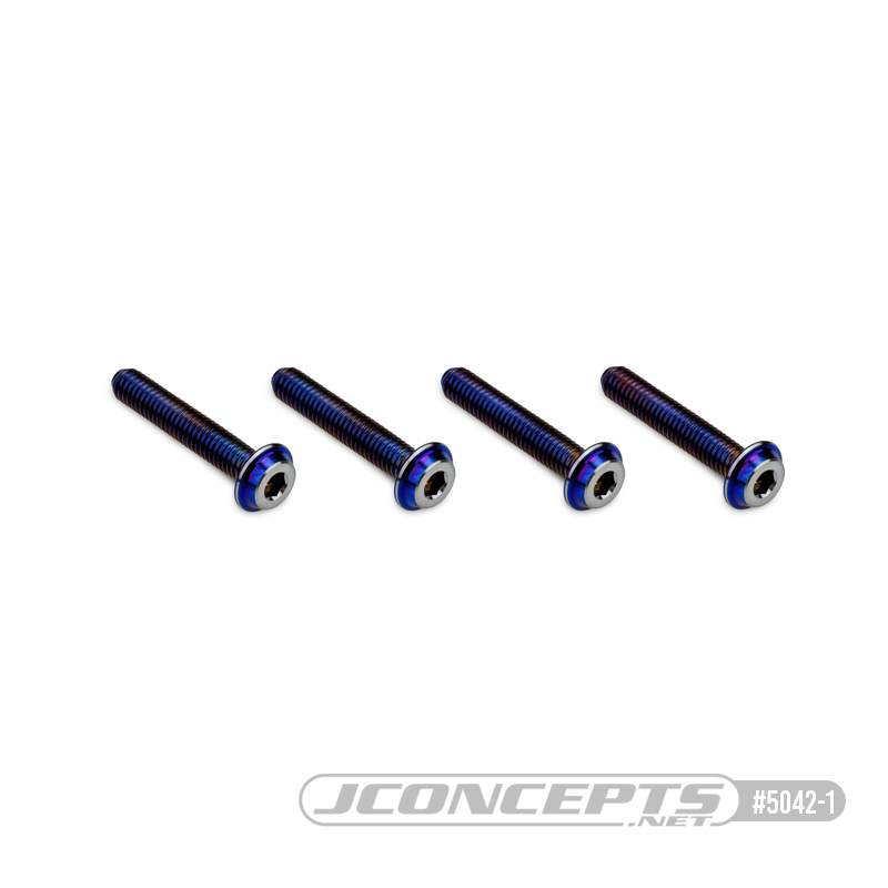 3x16mm Top Hat Titanium screw, burnt blue - 4pc