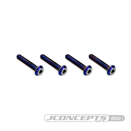 3x16mm Top Hat Titanium screw, burnt blue - 4pc